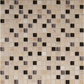 Cafe Noce Glass & Stone Decorative Accent Panel – 5/8"x5/8" Mosaic Blend – 1 Sheet